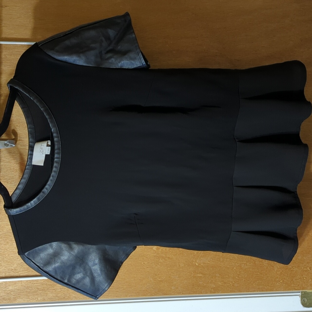 Ann Taylor Loft small petites black peplum blouse